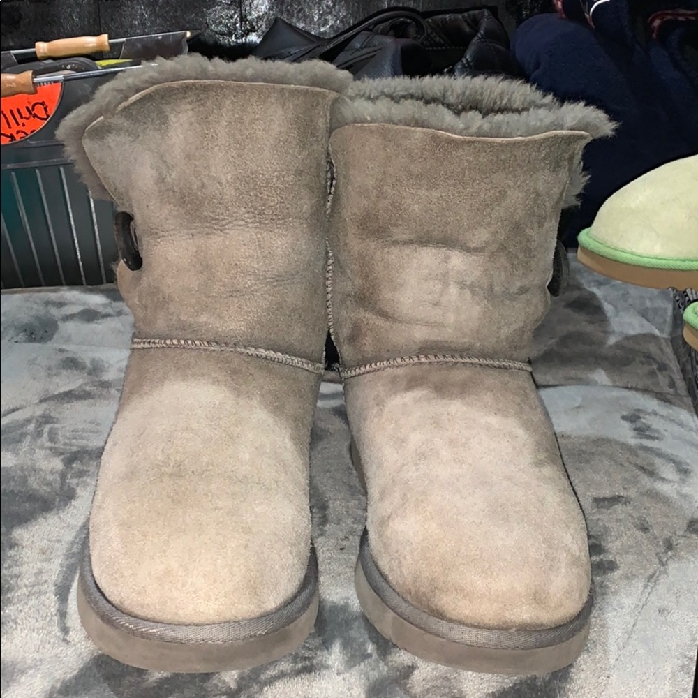 Ugg Bailey Single Button Grey Boots Sz 7
